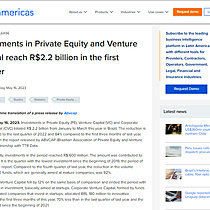 Investments in Private Equity and Venture Capital reach R$2.2 billion in the first quarter